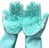 MITALOO Magic Dishwashing Cleaning Sponge Gloves Reusable Silicone Brush Scrubber Gloves