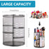 sanipoe 360 Rotating Makeup Organizer, Spinning Skincare Display Case with Brush Holder for Vanity Countertop
