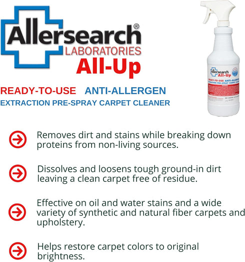 Allersearch All-Up Anti-Allergen Carpet Pre-Spray, 32 Oz Ready to Use