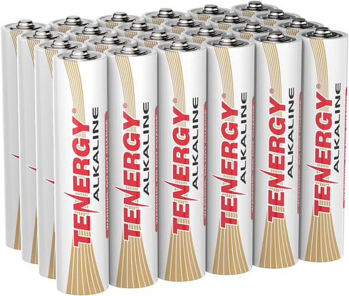 Tenergy 1.5V AAA Alkaline Batteries, High Performance Non-Rechargeable for Clocks, Remotes, 24 Pack