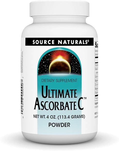 Source Naturals Ultimate Ascorbate C Powder - Vitamin C, Supports Immune System, 1000 mg, 4 oz