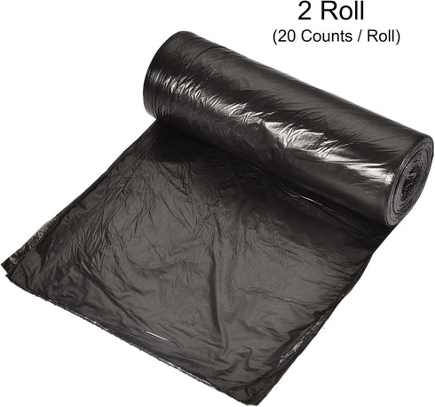 MECCANIXITY 4-6 Gallon Black Small Trash Bags, 40 Counts / 2 Rolls for Kitchen, Office, Bathroom, Bedroom