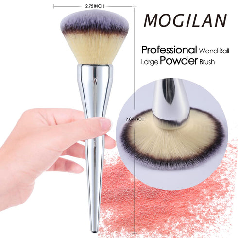 Powder Brush MOGILAN, Large Powder Foundation Brush for Pressed Powder, Premium Fluffy Synthetic Kabuki Makeup Brush