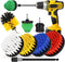 7Pcs Drill Brush Attachment Set, 1/4in Power Scrubber Brush + Extend Long Attachment for Multi-Purpose Cleaning