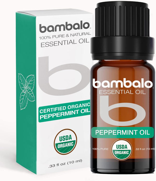 Organic Peppermint Essential Oil, 100% Pure USDA Certified, Therapeutic Grade for Aromatherapy Diffuser, 10ml
