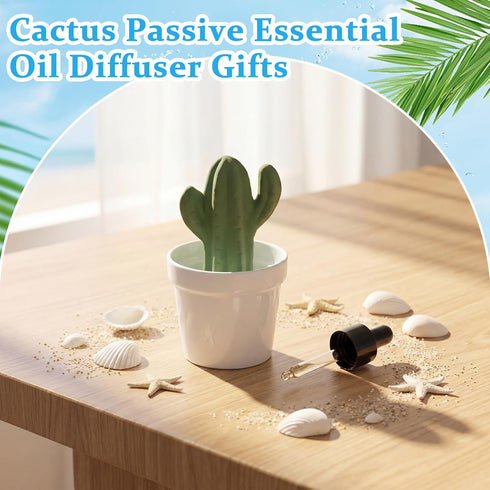 Summer Summer Honeydak Cactus Passive Essential Oil Diffuser Gifts, Cactus Decor Ceramic Diffuser for Home Bedroom