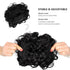 Rose Bud Chignon Hairpiece, Curly Bun Extensions Scrunchie Updo Synthetic Combs for Women, Off Black Natural