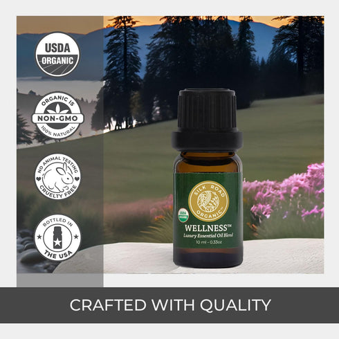 Silk Road Organic Wellness Essential Oil Vitality Blend - 100% Pure USDA Certified Frankincense, Cypress, Cedarwood, 10
