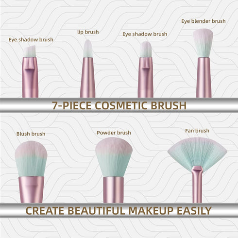 Unicorn Elf Makeup Brush Set, Glitter Foundation, Blush, Eye Shadow Brushes with Liquid Case for Girls