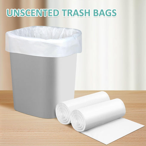 YUFDA 4 Gallon Trash Bags, 110 Count, Small Trash Bags for Bathroom, White, Point-Break Design