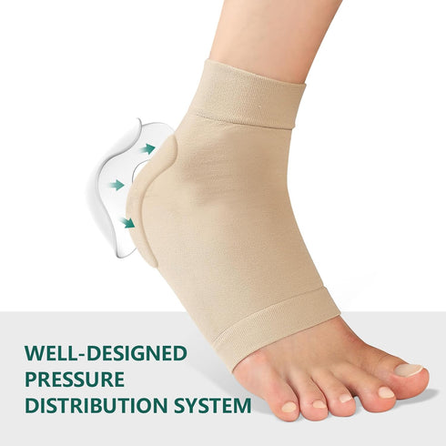 Welnove Achilles Tendonitis Heel Protector Socks, Compression Socks for Bursitis, Tendonitis, Tenderness, Dry Cracked
