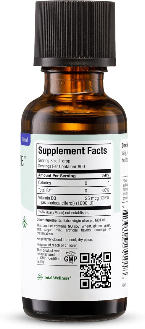 Maxi Health Vitamin D3 Concentrate, 1000 IU Per Drop, Dietary Supplement, 1 fl oz