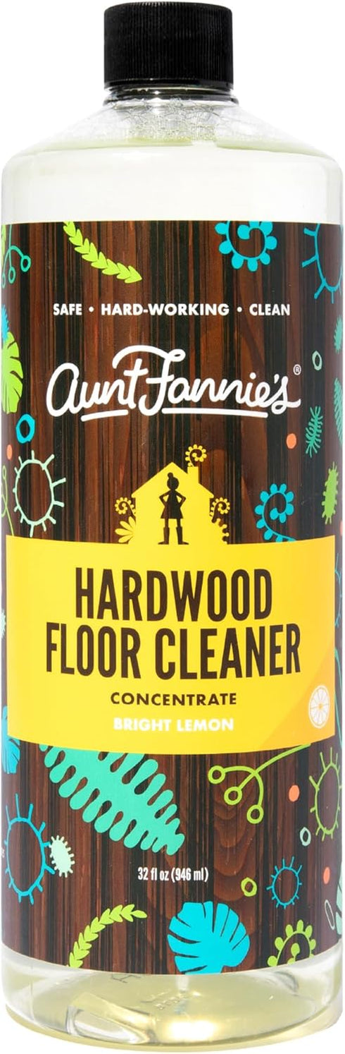 Aunt Fannie's Ultra Concentrated Hardwood Floor Cleaner, Plant Based, Bright Lemon Scent, 32 oz, Pack of 1