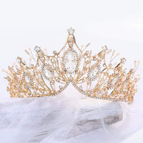 Unicra Wedding Crowns and Tiaras, Silver Flower Rhinestones Costume Queen Crown for Women and Girls