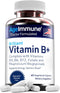 Vitamin B Complex with Vitamin D3, B12, B6, Magnesium Bisglycinate, and Folate, 60 Capsules