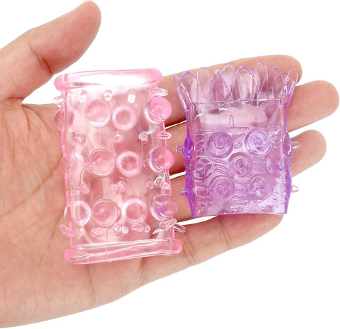 ReptiLeisure 4 PCS Reusable Penis Sleeves, Random Color Condoms Male Cock Extender Enlarger G-Spot Stimulation Sex Toys