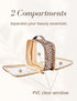 Clear Leopard Travel Makeup Bag, Transparent Cosmetic Pouch with Handle, Portable Toiletry Organizer (Nylon and PVC)