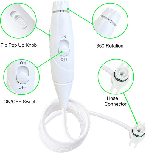 Oral Hygiene Accessories - Replacement Hose and Handle Parts for Waterpik Water Flosser WP-100 WP-300 WP-660 WP-900