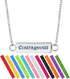 Set 24" 12 Wild Essentials"Courageous" Essential Oil Diffuser Bar Necklace Gift Aromatherapy Pendant, Stainless Steel
