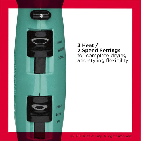 Revlon Volume Booster Hair Dryer, 1875W for Voluminous Lift and Body, Green
