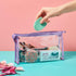 10 Pack Clear Cosmetic Bags with Zipper for Makeup, Travel Size Toiletries (5 Colors, 9.6 x 2 x 5.5 In)