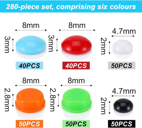 Yolev 280 Pcs Combo Bump Dots for Visually Impaired - Multiple Sizes Low Vision Aids - Braille Stickers, Raised Tactile