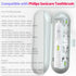 Toothbrush Travel Case Compatible with Philips Sonicare Electric Toothbrush & 6Pcs Reusable Head Covers (White)