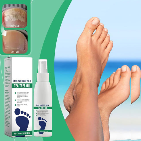 Holyarm 2PCS 100 ml/3.5 oz Foot Sanitizer Spray with Tea Tree Oil,Clear Foot Sanitizer Spray,Tea Tree Oil