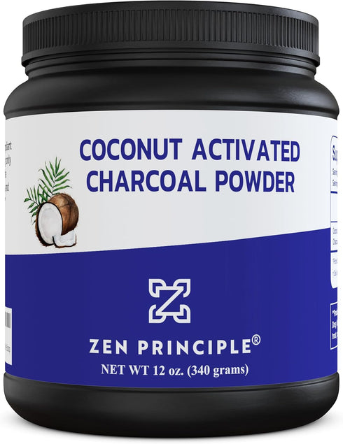 Large 12 Oz. Coconut Activated Charcoal Powder for Whitening Teeth, Rejuvenating Skin, and Better Digestion