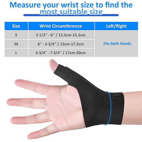 Copper Compression Thumb Wrist Brace Stabilizer Spica Splint for Carpal Tunnel, Arthritis, and Pain Relief - Fits
