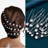 JHOO Bridal Hair Accessory - 20PCS Rhinestone Hair Pins Wedding Jewelry for Bridal (Silver)