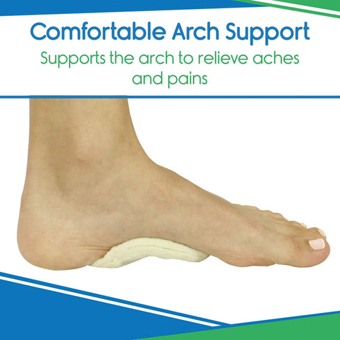 ViveSole Arch Supports for Women & Men - 12 Pack Felt Insert with Adhesive - Foot Pads for Shoes, Sandals, and Boots