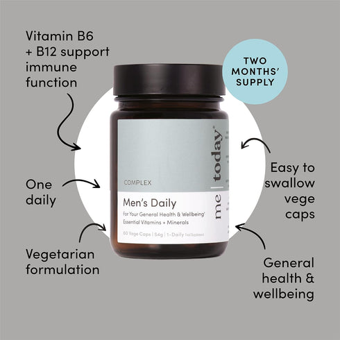 Men’s Daily Multivitamin and Mineral Supplement, 60 Capsules, 27 Vitamins, Minerals & Herbs, Vegetarian