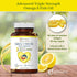 Omega 3 Triple Strength EPA DHA Supplement - 2500mg Lemon Flavored Fish Oil, 120 Softgels