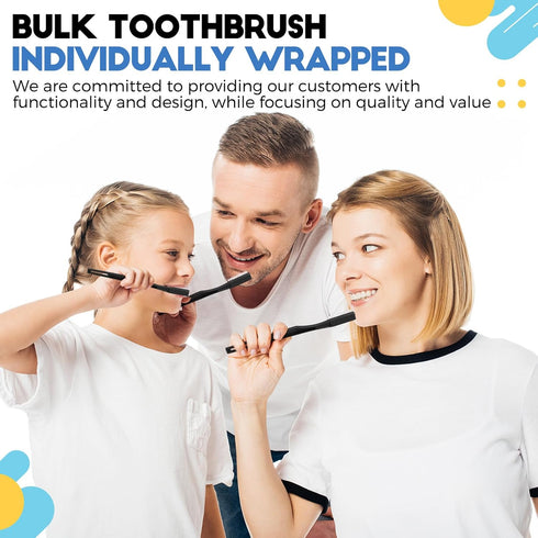 CHENGU 200 Pack Individually Wrapped Disposable Toothbrush, Bulk Single Use Soft Bristle Adult Toothbrush for Hotels