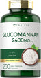 Carlyle Glucomannan Capsules, 200 Count, Non-GMO & Gluten Free Soluble Fiber Supplement