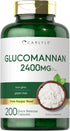 Carlyle Glucomannan Capsules, 200 Count, Non-GMO & Gluten Free Soluble Fiber Supplement