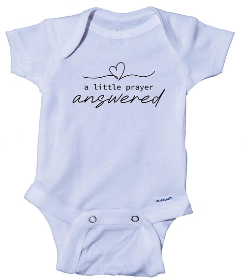 Ink Trendz A little Prayer Answered Gift for Grandparents Onesie Pregnancy Announcement Infant Bodysuit | New Baby