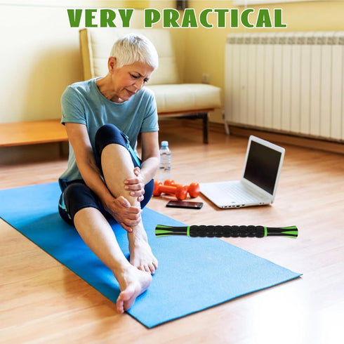 Veemoon Muscle Roller Stick Handheld Massage Stick for Deep Tissue Myofascial Release, Trigger Point Massager for Legs