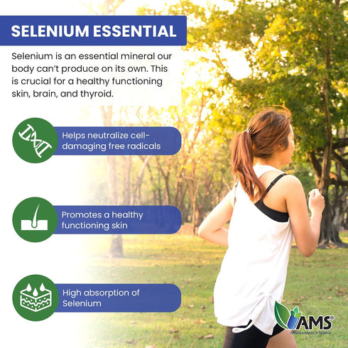 America Medic & Science Selenium 200 mcg, Pure Dietary Supplement for Immune Support, 60 Tablets