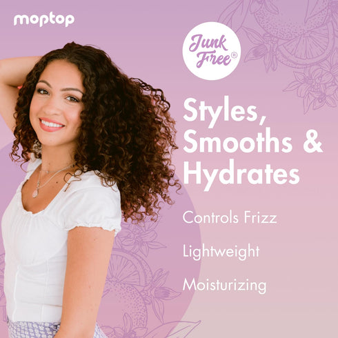 MopTop Curly Hair Gel Custard - 8oz Citrus Kumquat, Lightweight Styling Gel for Moisturizing Soft Curls