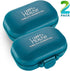 Daily Pill Organizer - (Pack of 2) Small AM PM Pill Organizer, Cute 4 Compartment Case Box