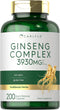 Carlyle Ginseng Complex Capsules, 200 Count, Non-GMO, Gluten Free Extract