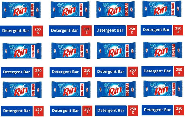 RIN Detergent Bar - 250 g (Pack of 12)