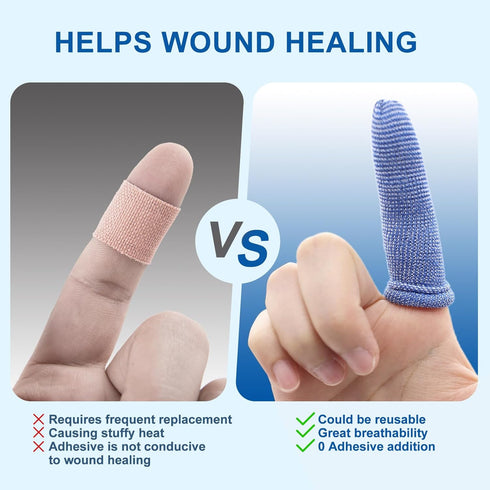 Pack 60 Dimora Finger Cots, of (Medium Size) Finger Protectors, Breathable Bandages for Wound Care, Stretchy Sleeves