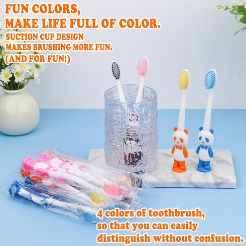 Pack 40,Suction 2+ Disposable Toddler Toothbrush Kids Bulk of Cup Bulk Children Toothbrushes for Kid Age Individually