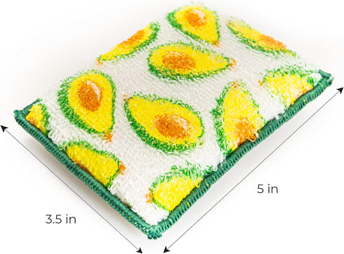 Set 9 Smart Design Heavy Duty Scrub Sponge with Bamboo Odorless Rayon Fiber - of - Ultra Absorbent - Soft & Metallic