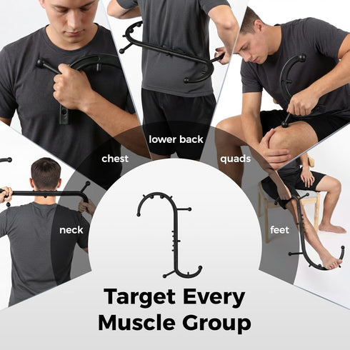 NUREDA Detachable Trigger Point Massage Cane, One-Click Disassembly Massage Hook for Back, Neck & Shoulder Pain Relief
