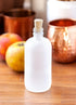 JUVITUS 8 oz / 240 ml Frosted Clear Glass Boston Round Bottle with Cork Stopper (4 Pack)