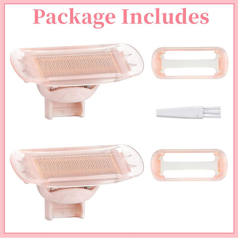 Razor Replacement Heads for Flawless Nu Razor, Body Replacement Heads for Women, Pack of 2 with Covers